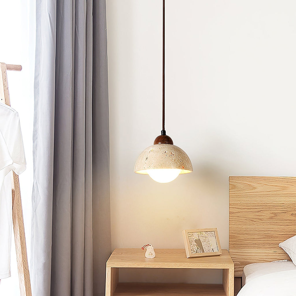 Orzora Suspension en Travertin Forme de Dôme - Neutralighting