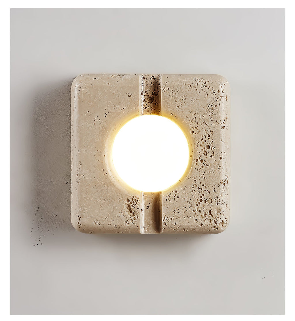 Olvenan Carré Travertin Luminaire Mural - Neutralighting