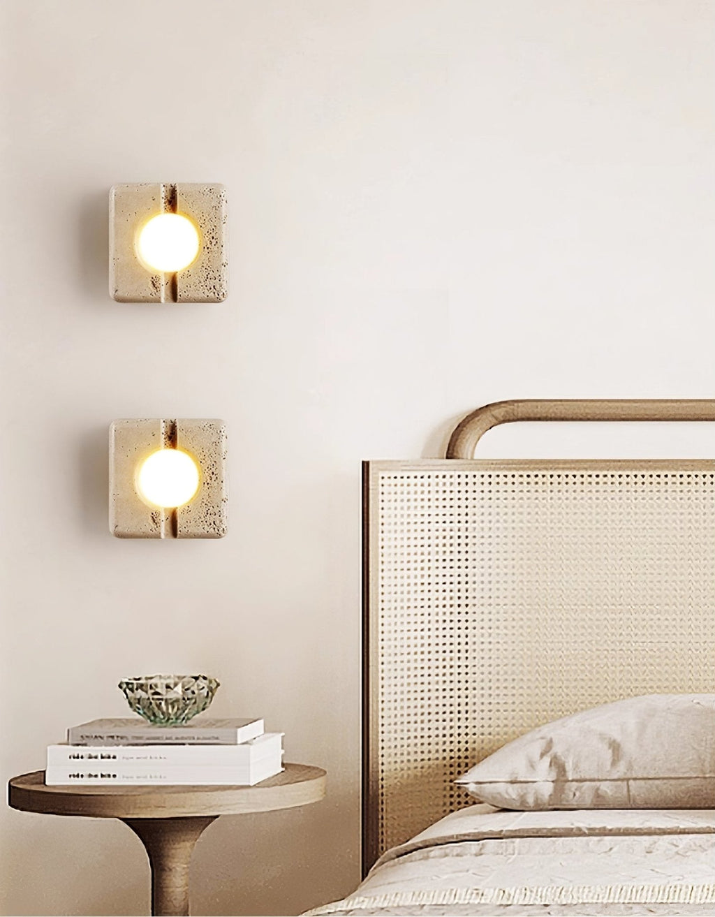 Olvenan Carré Travertin Luminaire Mural - Neutralighting