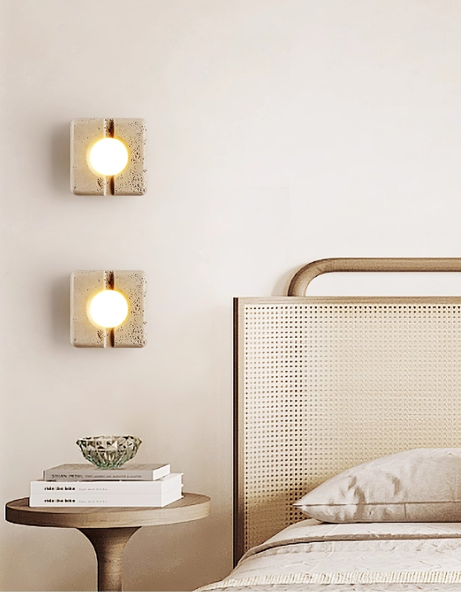 Olvenan Carré Travertin Luminaire Mural - Neutralighting