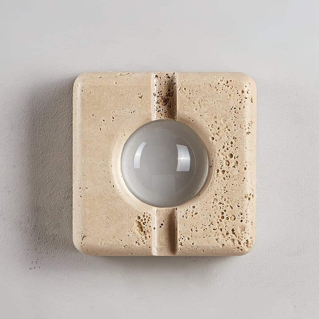 Olvenan Carré Travertin Luminaire Mural - Neutralighting