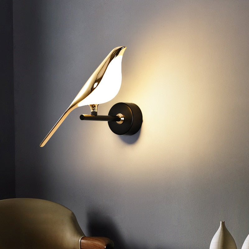 Lampe murale de chevet d'oiseau de pie d'art de style nordique - Neutralighting