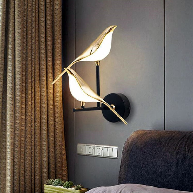 Lampe murale de chevet d'oiseau de pie d'art de style nordique - Neutralighting