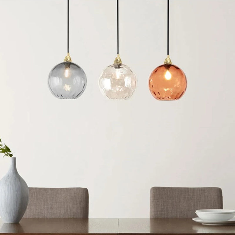 Water Ripple Suspension Boule Moderne Verre Rouge/Vert/Bleu Salon - Neutralighting