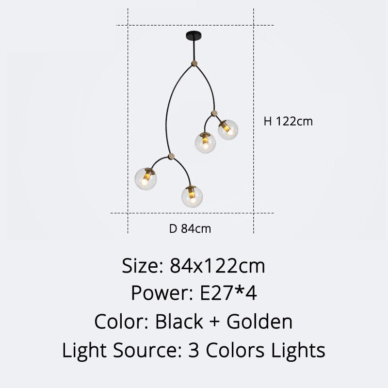 Valentina Plafonnier Linéaire Minimaliste, Metal, Or, Salon - Neutralighting