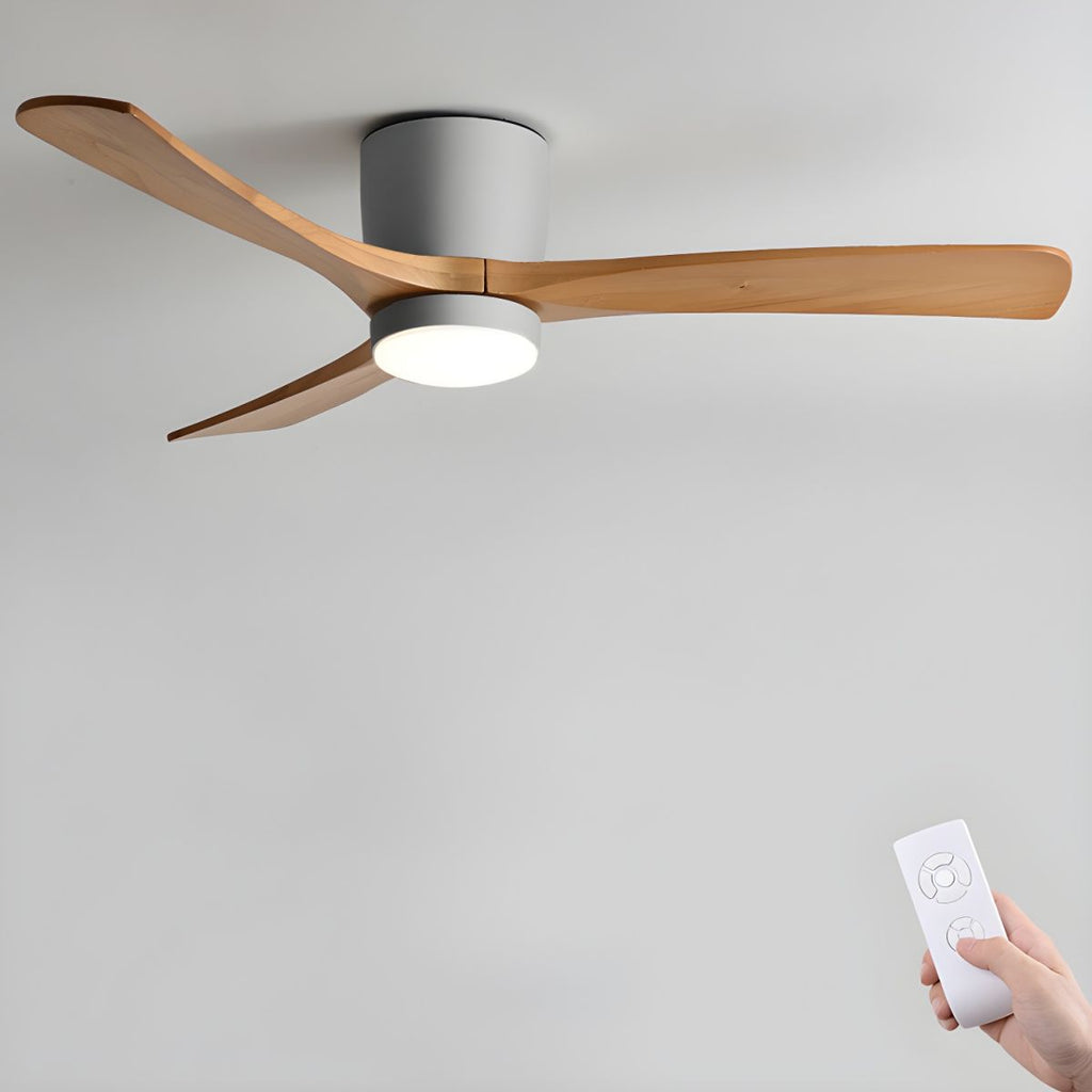 Plafonnier ventilateur moderne en bois Elena