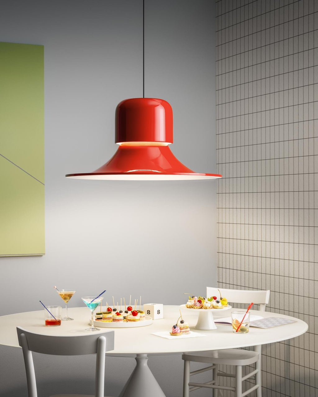 Nordisk Lampe Pendante Évasée Rouge LED Moderne - Neutralighting