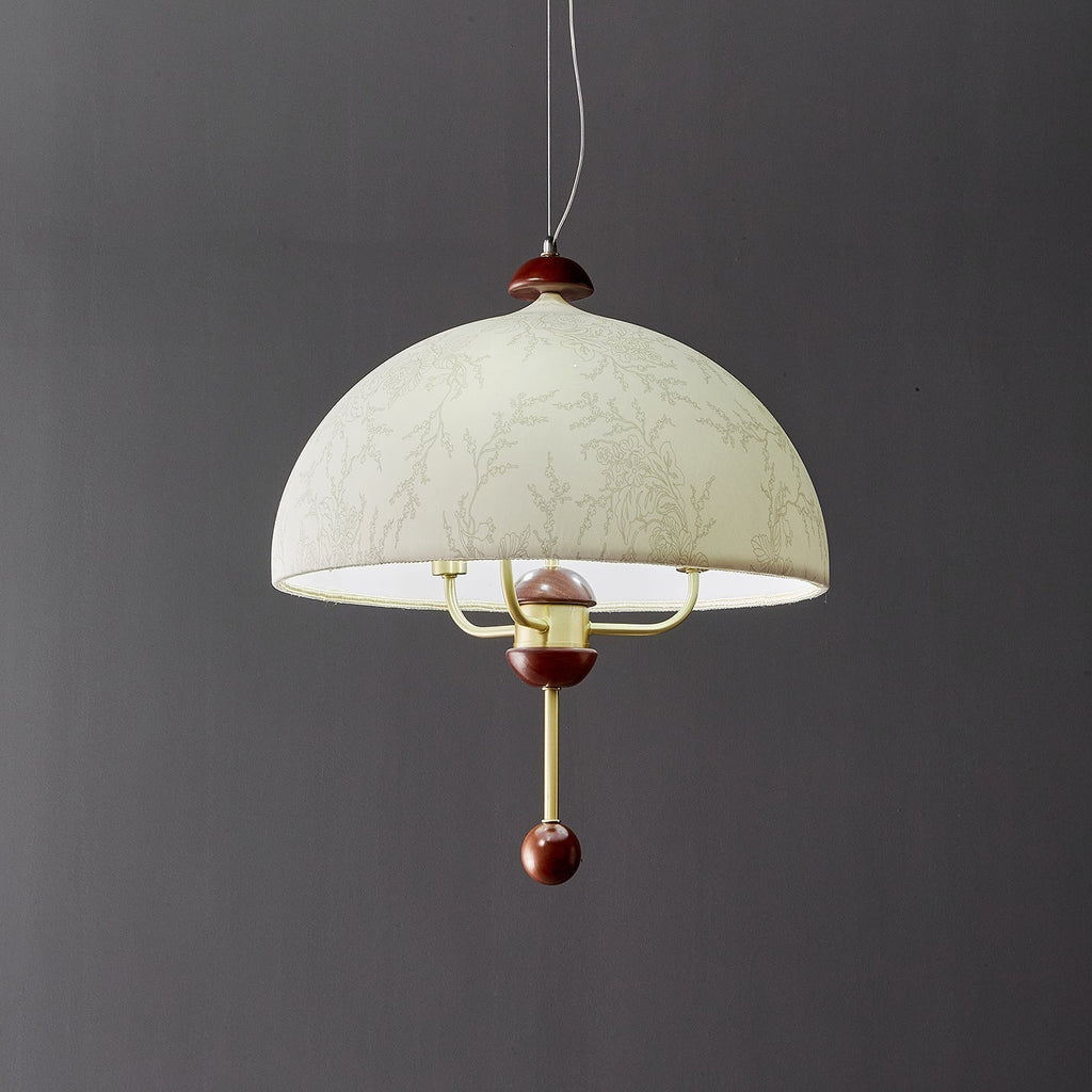 Varaeia Suspension Élégante en Tissu Fleuri et Bois - Neutralighting