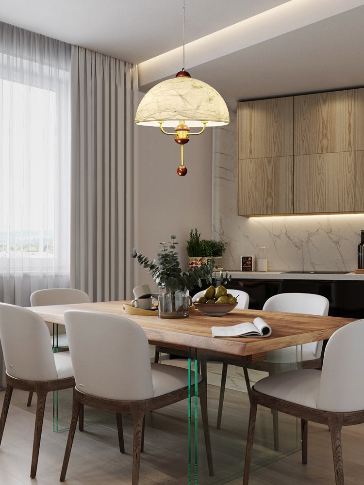 Varaeia Suspension Élégante en Tissu Fleuri et Bois - Neutralighting