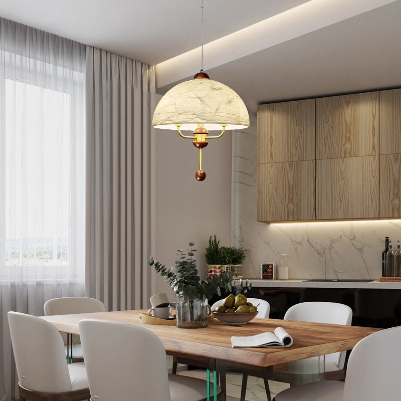 Varaeia Suspension Élégante en Tissu Fleuri et Bois - Neutralighting
