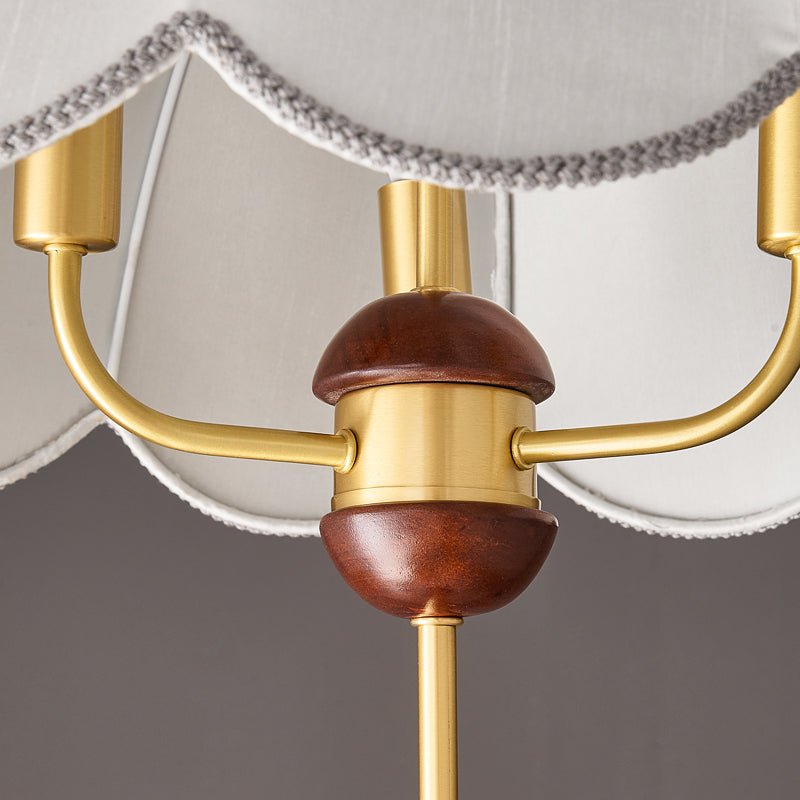 Varaeia Suspension Élégante en Tissu Fleuri et Bois - Neutralighting