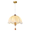 Varaeia Suspension Élégante en Tissu Fleuri et Bois - Neutralighting