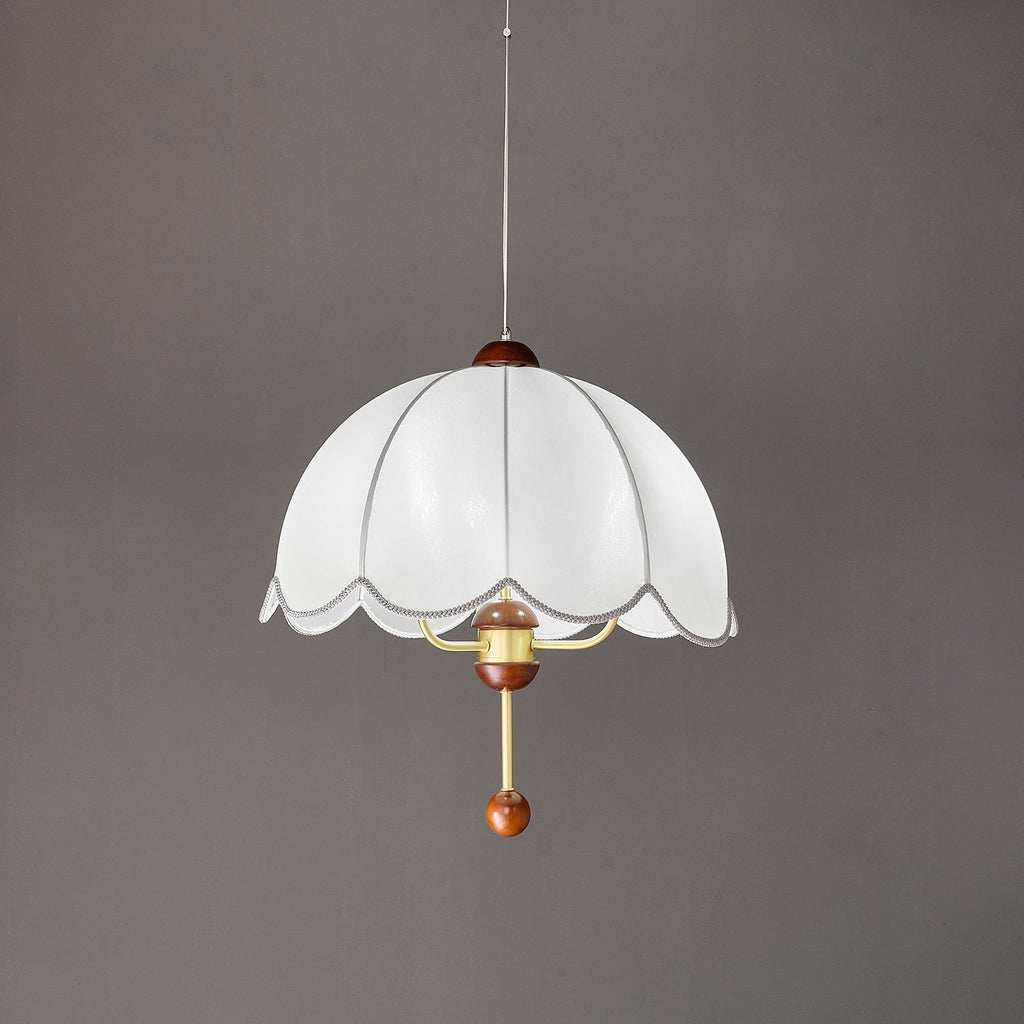 Varaeia Suspension Élégante en Tissu Fleuri et Bois - Neutralighting