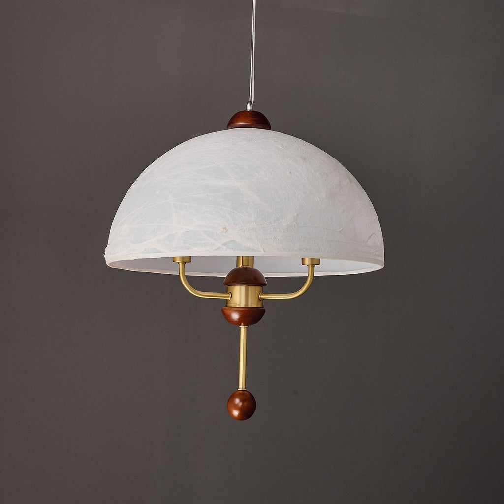 Varaeia Suspension Élégante en Tissu Fleuri et Bois - Neutralighting