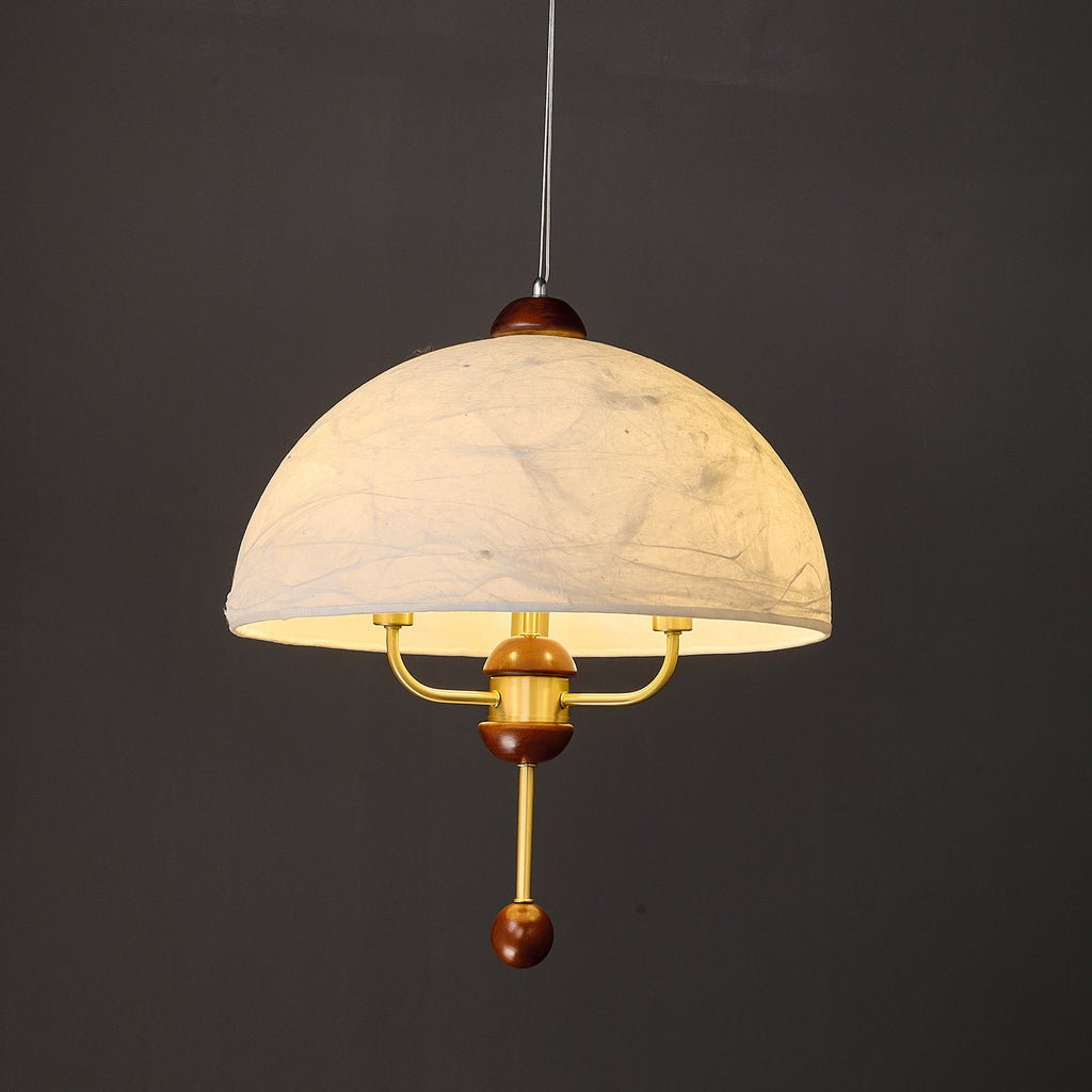 Varaeia Suspension Élégante en Tissu Fleuri et Bois - Neutralighting