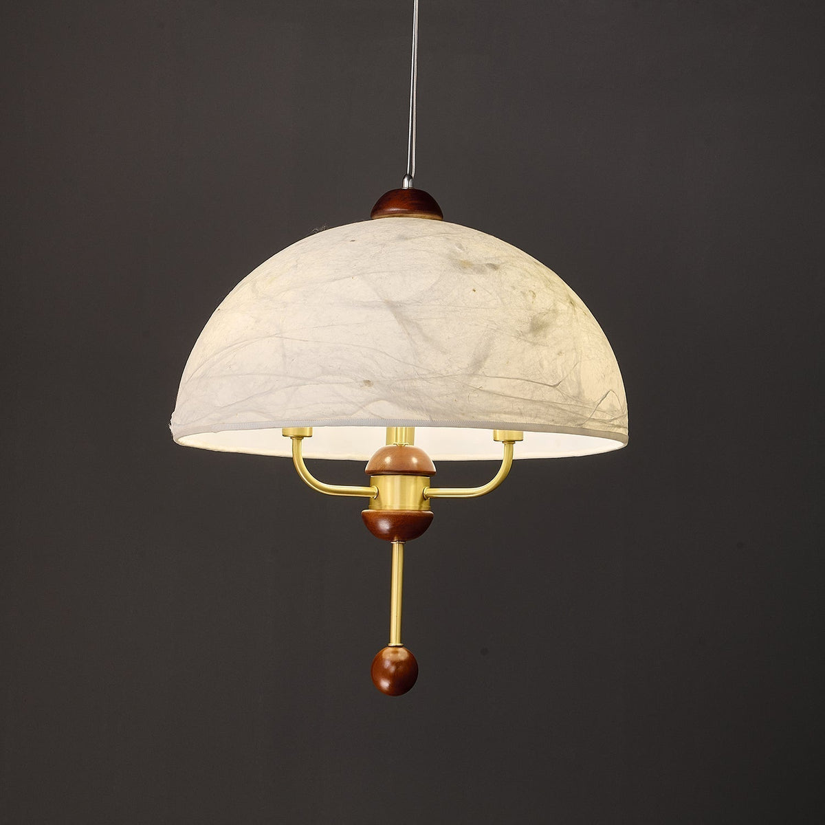Varaeia Suspension Élégante en Tissu Fleuri et Bois - Neutralighting