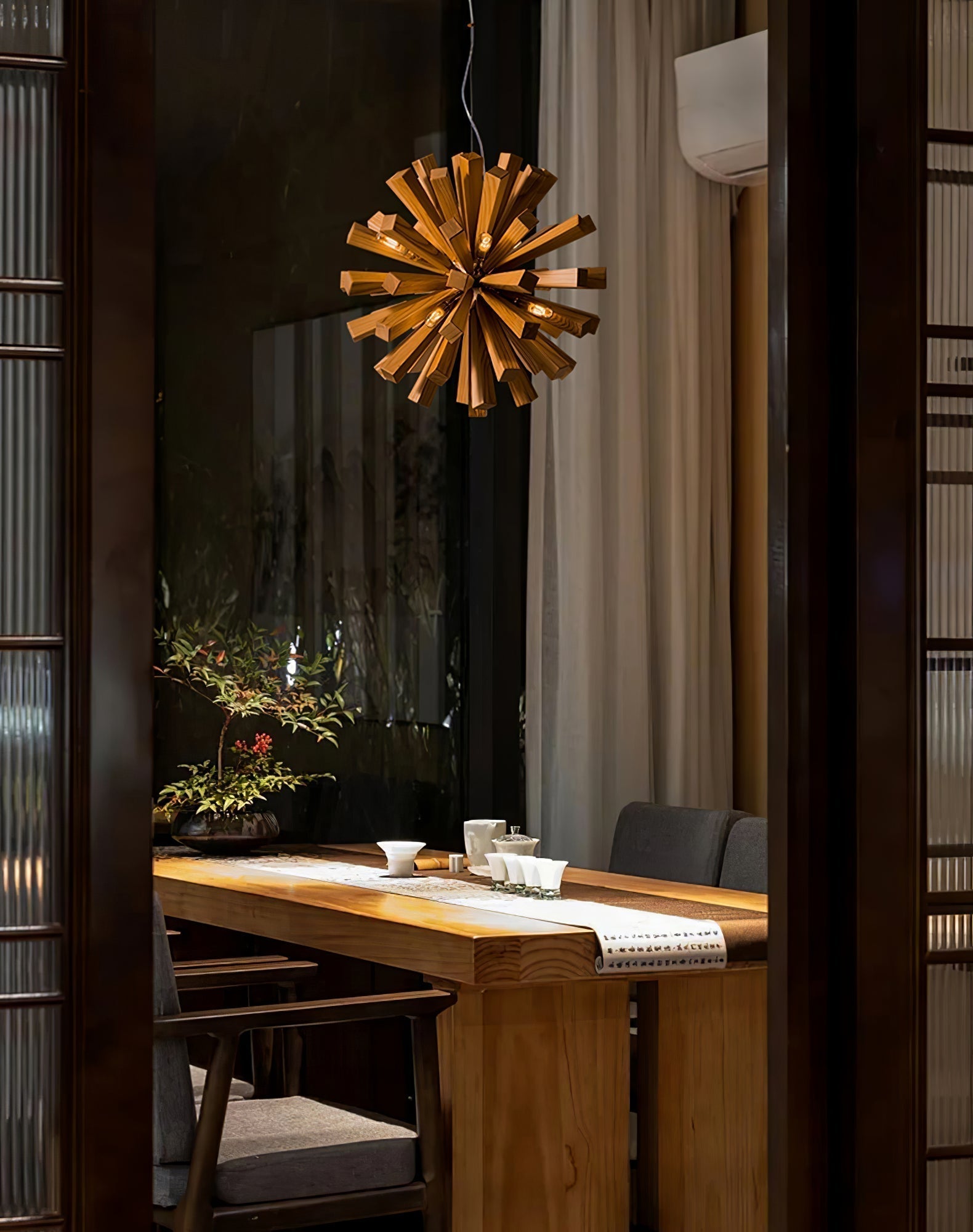 Nova Chandelier Art Nordic Premium en Bois Éclatant - Neutralighting