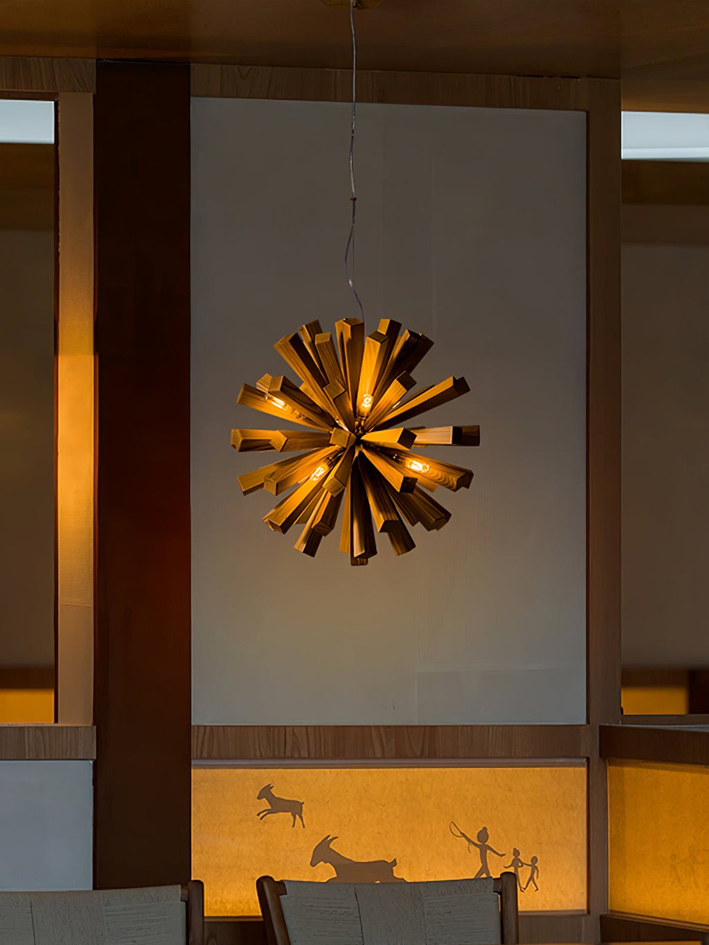 Nova Chandelier Art Nordic Premium en Bois Éclatant - Neutralighting