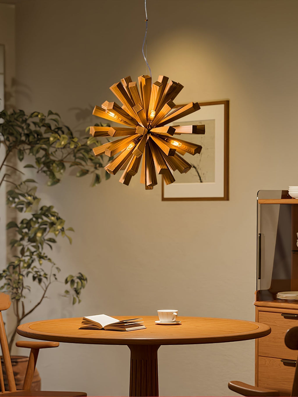 Nova Chandelier Art Nordic Premium en Bois Éclatant - Neutralighting