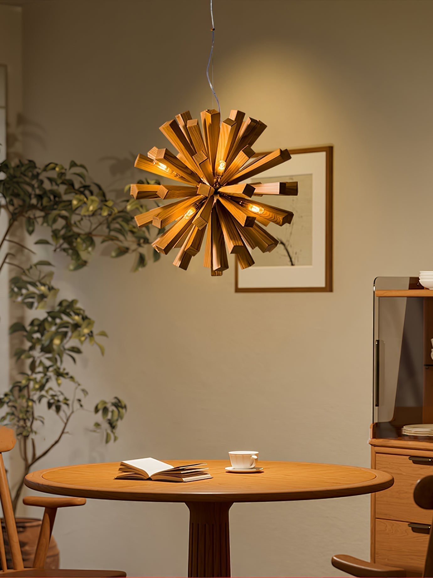 Nova Chandelier Art Nordic Premium en Bois Éclatant - Neutralighting