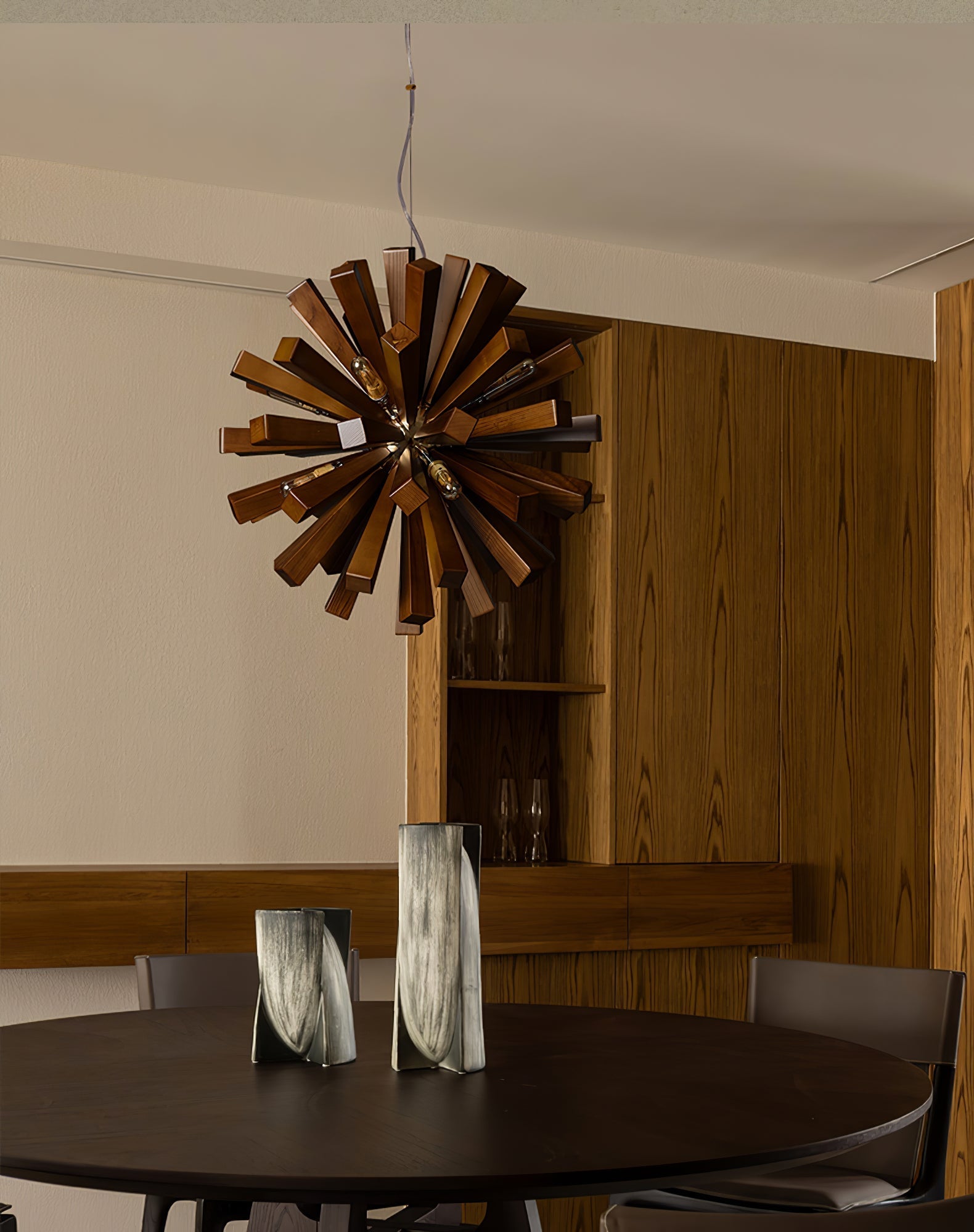 Nova Chandelier Art Nordic Premium en Bois Éclatant - Neutralighting