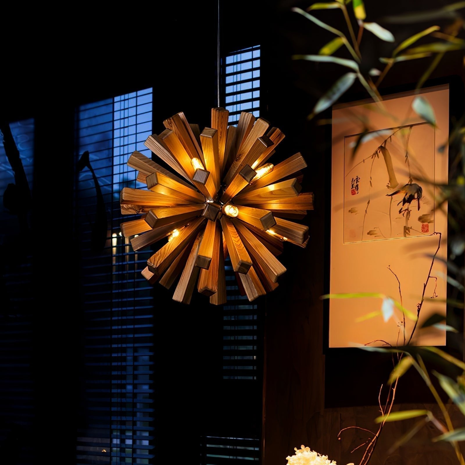 Nova Chandelier Art Nordic Premium en Bois Éclatant - Neutralighting