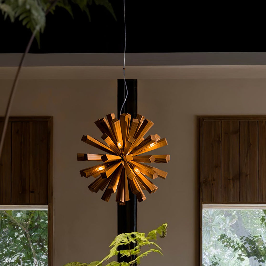 Nova Chandelier Art Nordic Premium en Bois Éclatant - Neutralighting