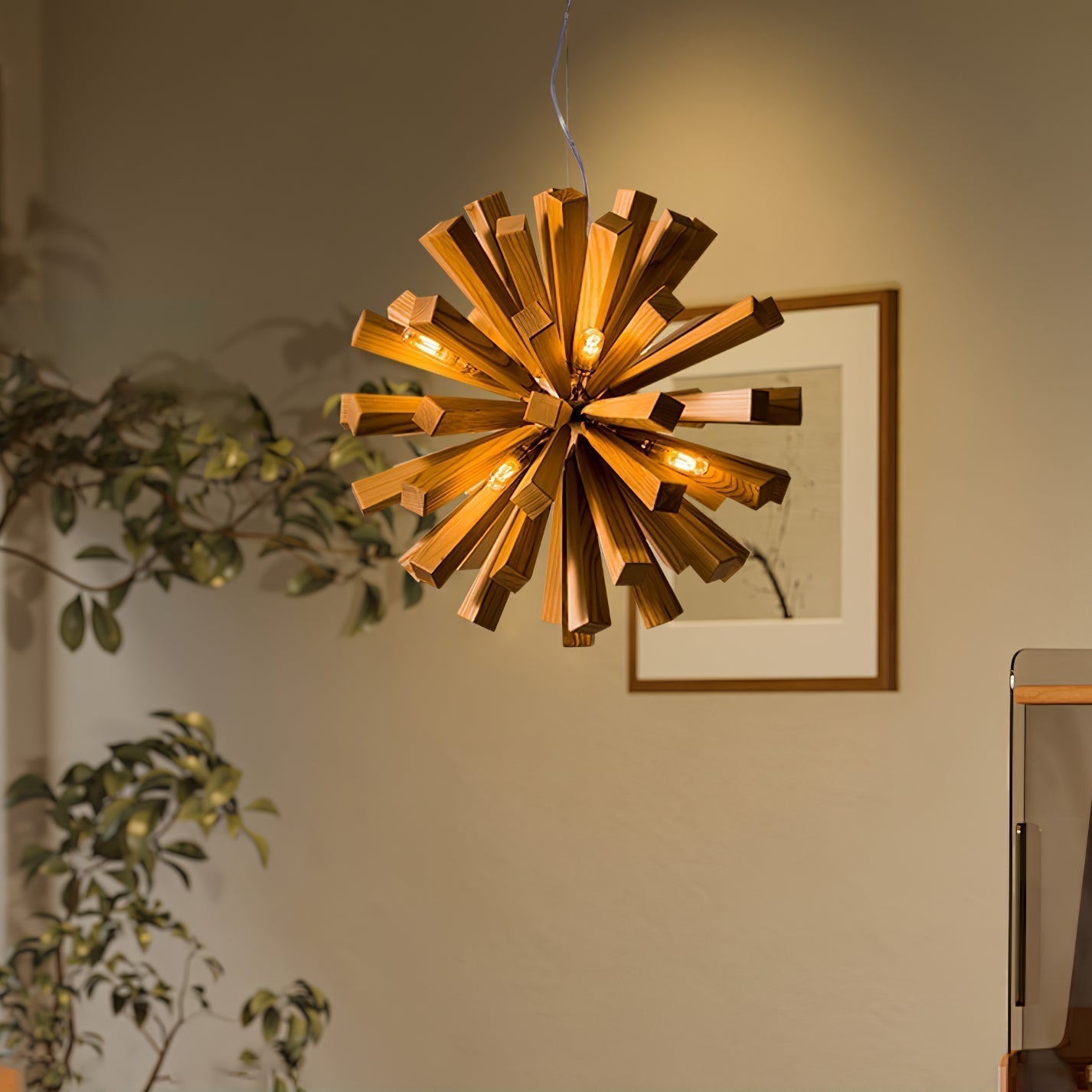Nova Chandelier Art Nordic Premium en Bois Éclatant - Neutralighting