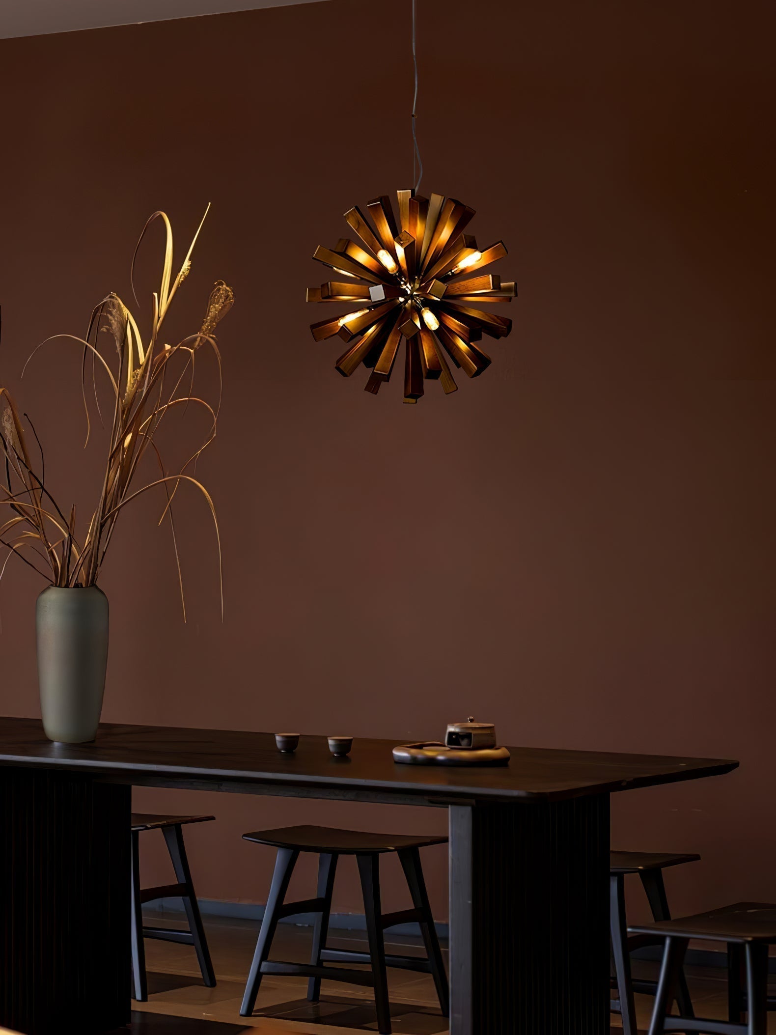 Nova Chandelier Art Nordic Premium en Bois Éclatant - Neutralighting