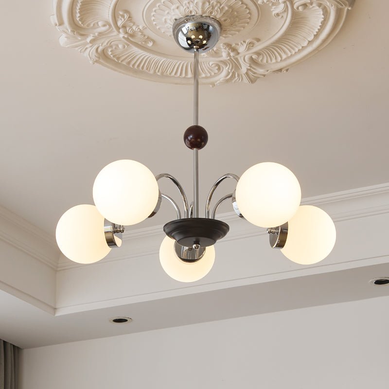 Lustra Chandelier Bois Verre Contemporain Courbé - Neutralighting