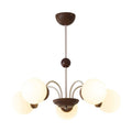 Lustra Chandelier Bois Verre Contemporain Courbé - Neutralighting