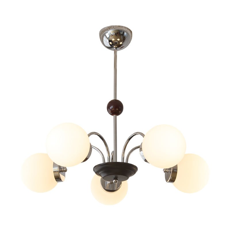 Lustra Chandelier Bois Verre Contemporain Courbé - Neutralighting
