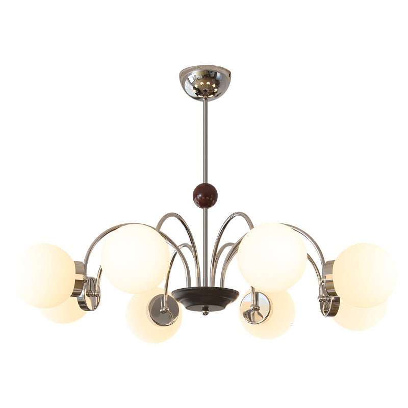 Lustra Chandelier Bois Verre Contemporain Courbé - Neutralighting