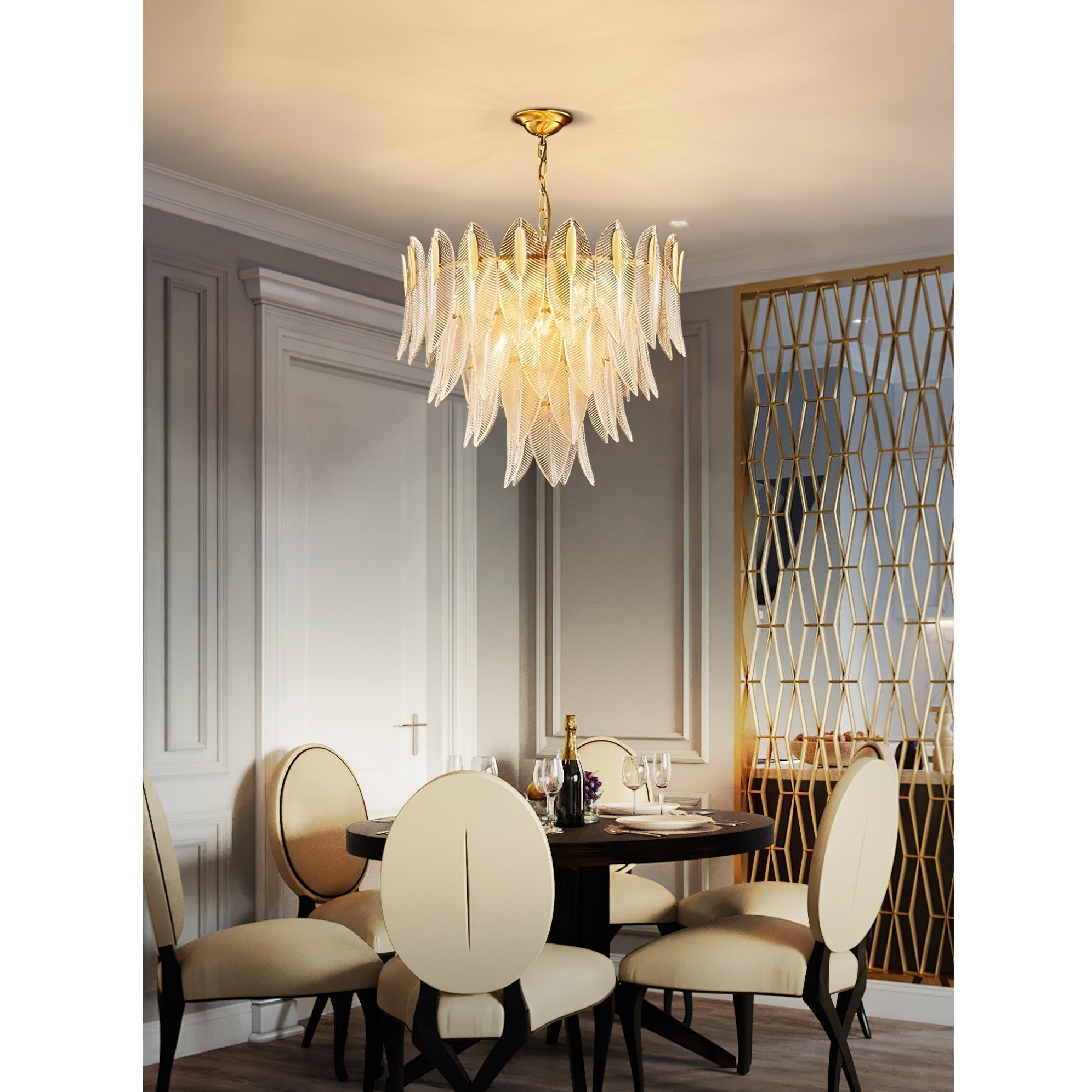 Ivthayra Lustre Postmoderne en Laiton et Verre de Luxe - Neutralighting
