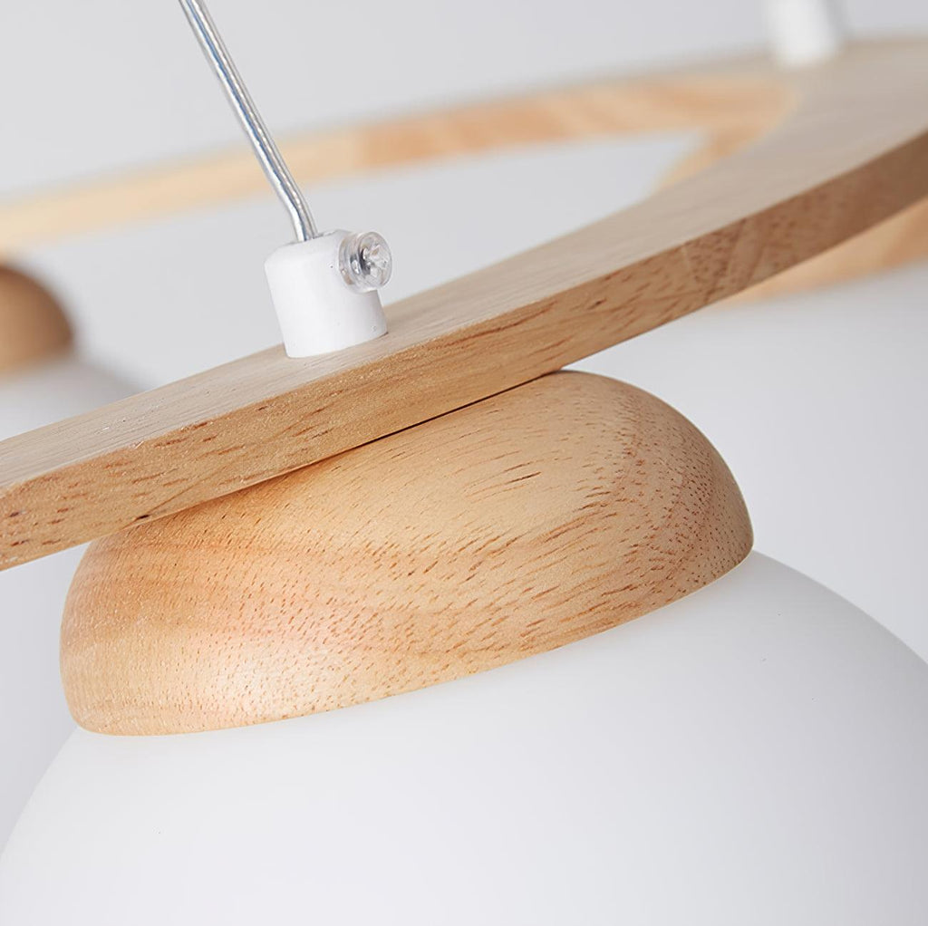 Lustra Lustre en Bois avec Anneau et Globes - Neutralighting