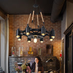 Epoch Suspension LED Industrielle Métal Noir/Corde Café/Bar - Neutralighting