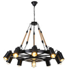 Epoch Suspension LED Industrielle Métal Noir/Corde Café/Bar - Neutralighting