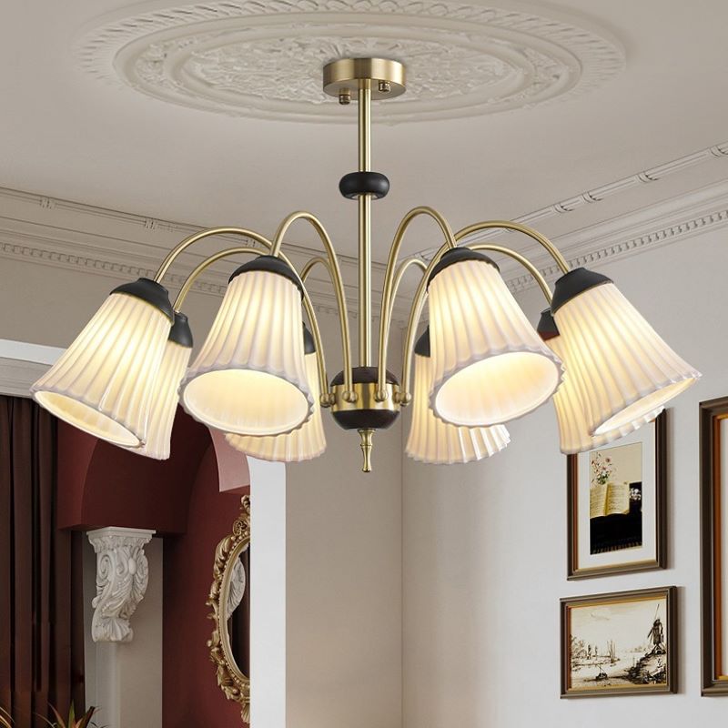 Ray Rétro LED Lustre Or Métal Chambre À Coucher/Salle À Manger - Neutralighting