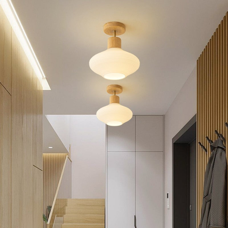 Arisha Minimaliste Moderne Plafonnier Bois/Noyer Couloir - Neutralighting