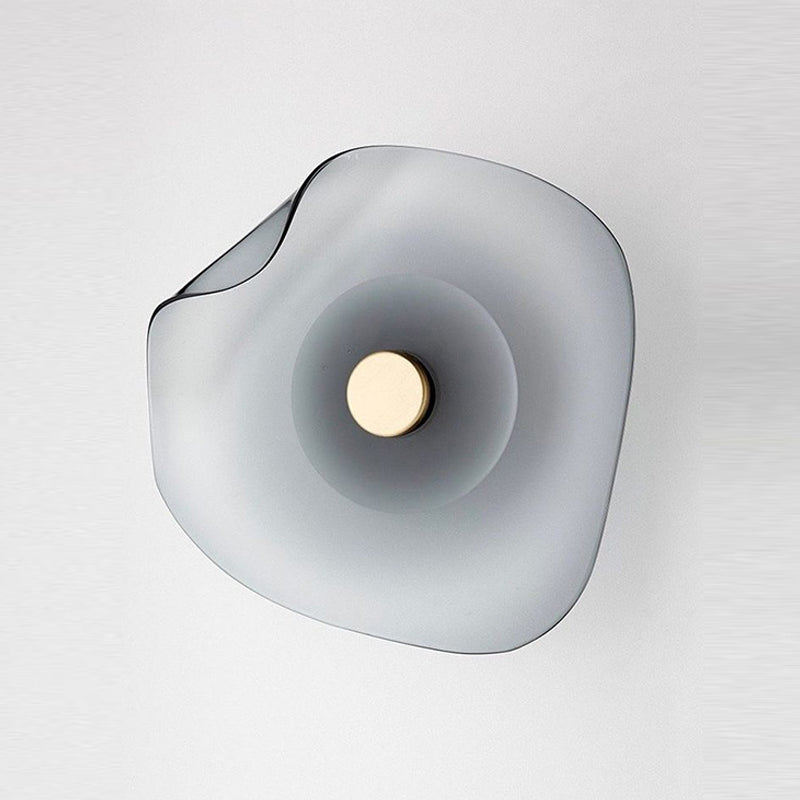 Arisha Applique Murale Fleur Moderne, Métal/Verre, Gris/Bleu, Salon - Neutralighting