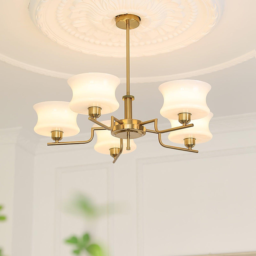 Lustra Chandelier en Verre Vintage Doré Naturel - Neutralighting
