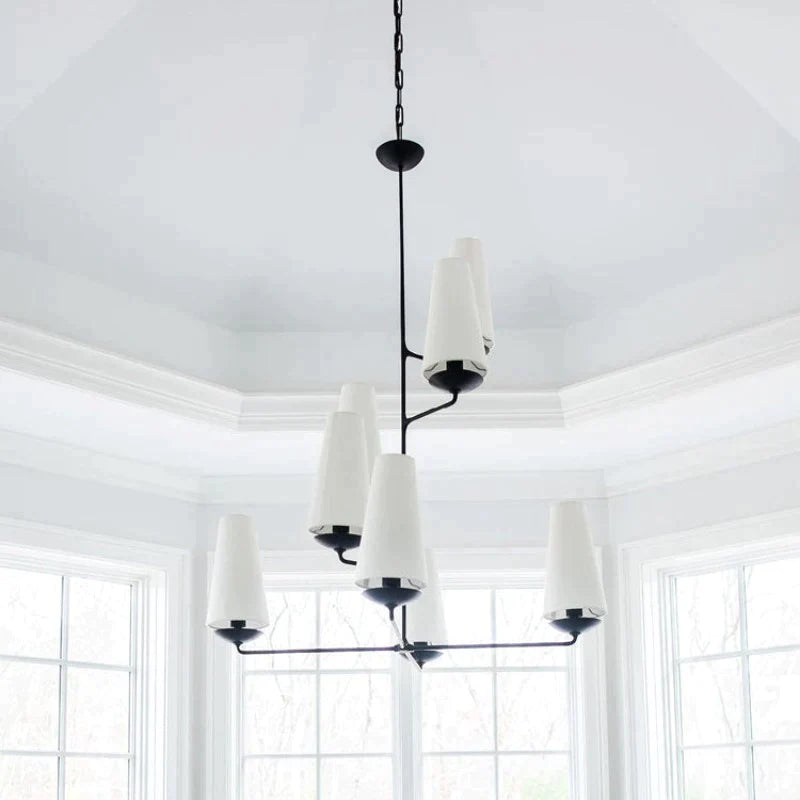Silva Lustre LED Moderne Design, Métal/Tissu, Noir/Or, Salle à Manger - Neutralighting