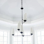 Silva Lustre LED Moderne Design, Métal/Tissu, Noir/Or, Salle à Manger - Neutralighting