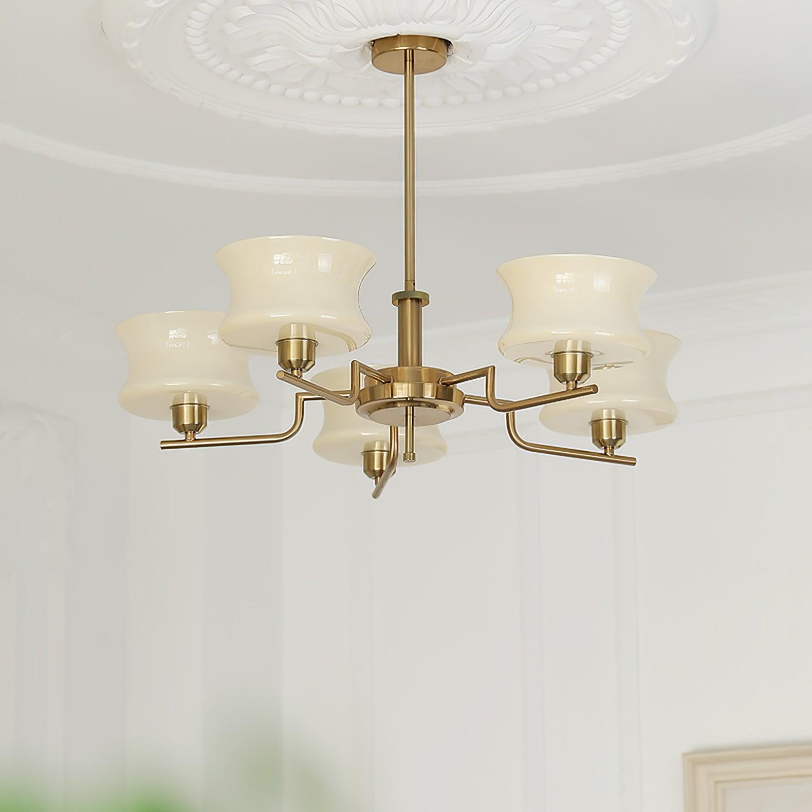 Lustra Chandelier en Verre Vintage Doré Naturel - Neutralighting