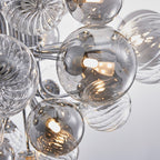 Valentina Lustre Moderne Bulle Grappe Argent Verre Métal Salon - Neutralighting