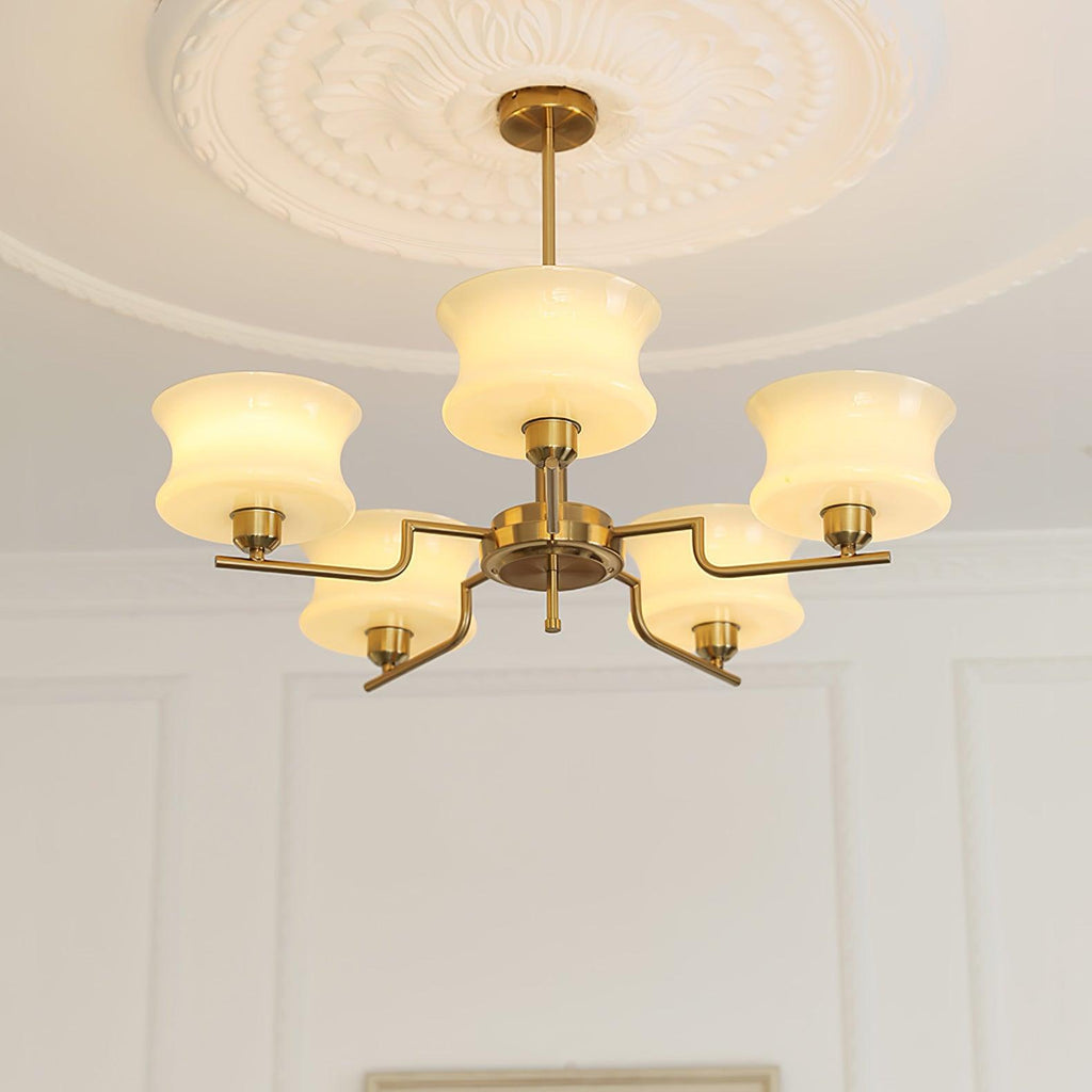 Lustra Chandelier en Verre Vintage Doré Naturel - Neutralighting