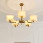 Lustra Chandelier en Verre Vintage Doré Naturel - Neutralighting
