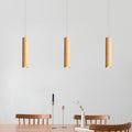 Muto Suspension Cylindre Moderne, Bois/Acrylique, Jaune/Brun, Salon - Neutralighting