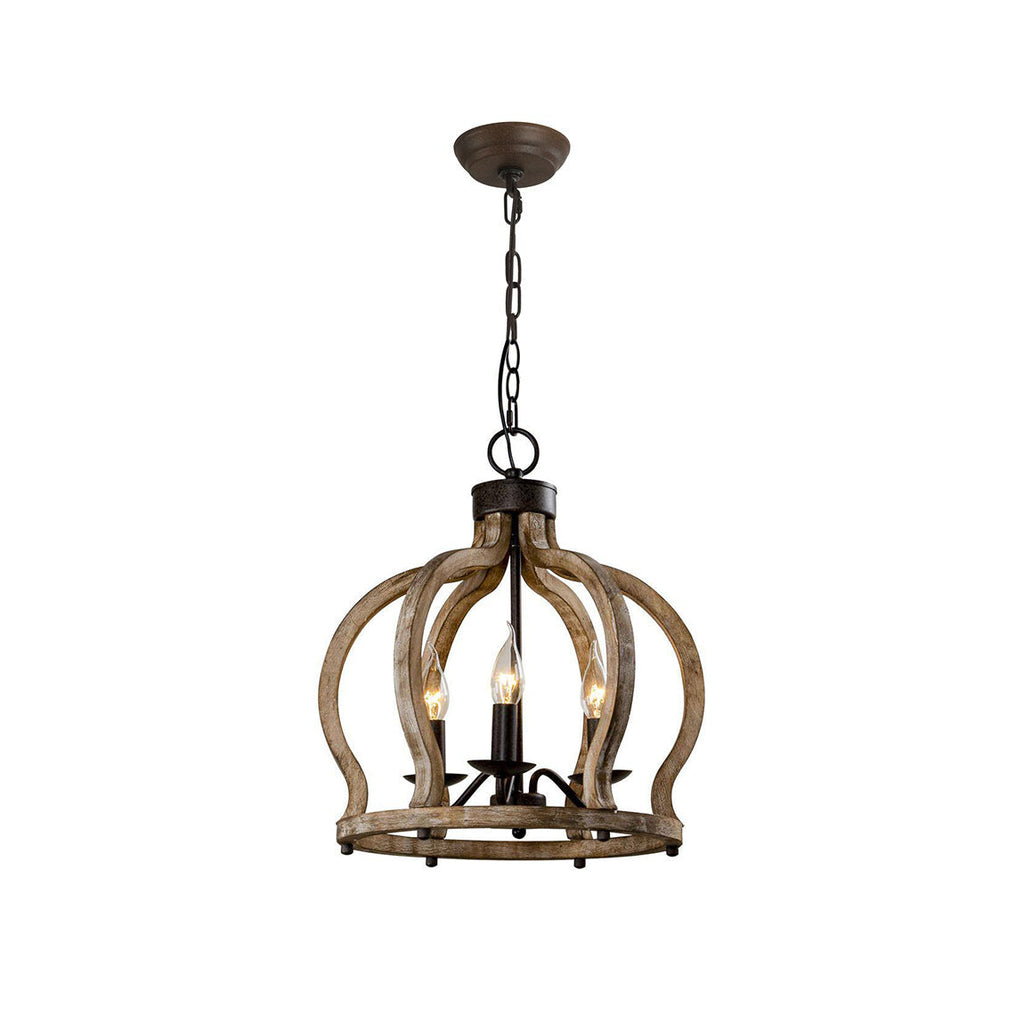 Vivinir Suspension Vintage Industrielle Aura Farmhouse en Bois et Métal - Neutralighting