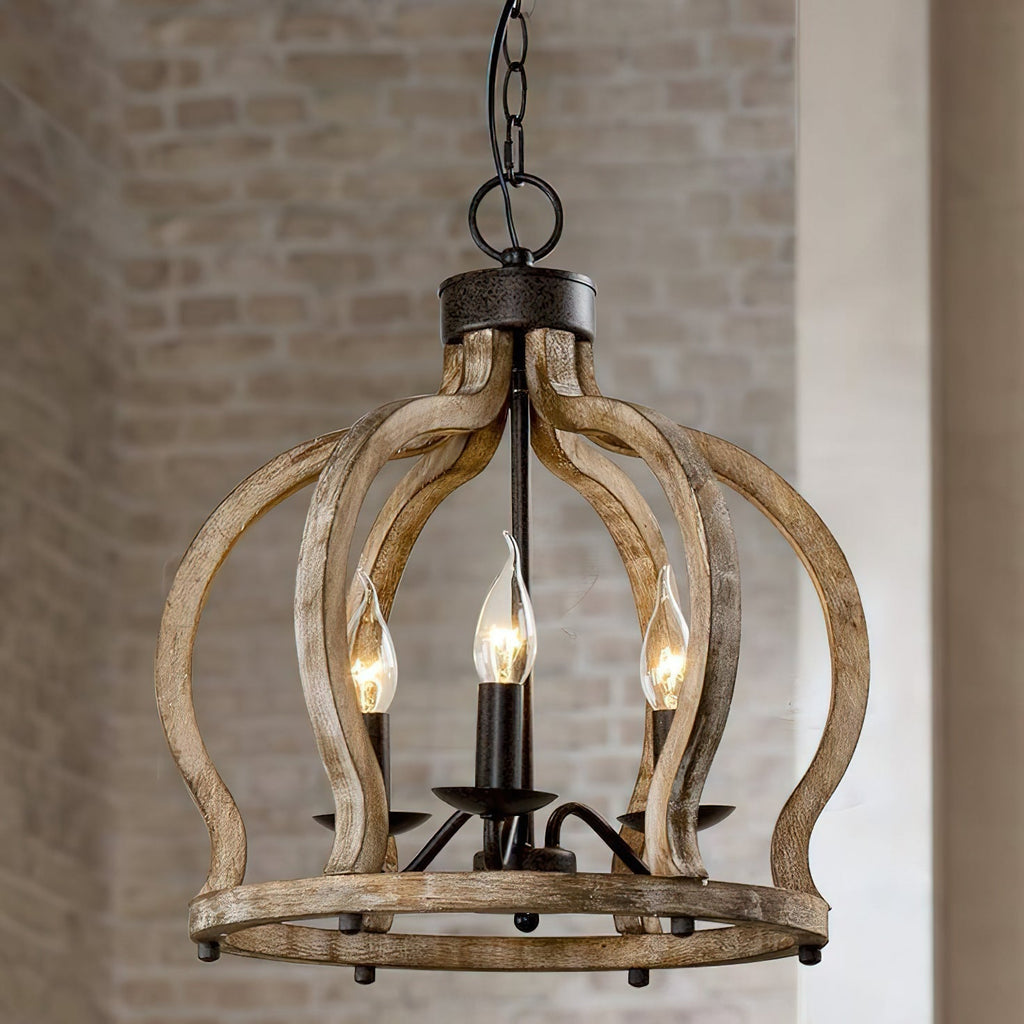 Vivinir Suspension Vintage Industrielle Aura Farmhouse en Bois et Métal - Neutralighting